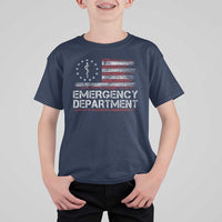 ER Nurse Emegency Department T Shirt For Kid Vintage American Flag Healthcare Nursing