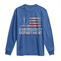 ER Nurse Emegency Department Long Sleeve Shirt Vintage American Flag Healthcare Nursing