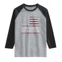 ER Nurse Emegency Department Raglan Shirt Vintage American Flag Healthcare Nursing
