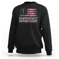 ER Nurse Emegency Department Sweatshirt Vintage American Flag Healthcare Nursing
