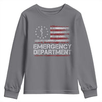 ER Nurse Emegency Department Youth Sweatshirt Vintage American Flag Healthcare Nursing