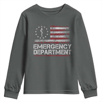 ER Nurse Emegency Department Youth Sweatshirt Vintage American Flag Healthcare Nursing