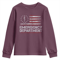 ER Nurse Emegency Department Youth Sweatshirt Vintage American Flag Healthcare Nursing