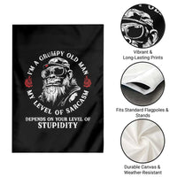 I Am A Grumpy Old Man My Level Of Sarcasm Depends On Your Level Of Stupidity Garden Flag Funny Old Bigfoot