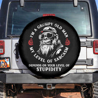 I Am A Grumpy Old Man My Level Of Sarcasm Depends On Your Level Of Stupidity Spare Tire Cover Funny Old Bigfoot