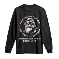 I Am A Grumpy Old Man My Level Of Sarcasm Depends On Your Level Of Stupidity Long Sleeve Shirt Funny Old Bigfoot