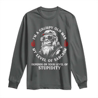 I Am A Grumpy Old Man My Level Of Sarcasm Depends On Your Level Of Stupidity Long Sleeve Shirt Funny Old Bigfoot