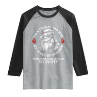 I Am A Grumpy Old Man My Level Of Sarcasm Depends On Your Level Of Stupidity Raglan Shirt Funny Old Bigfoot