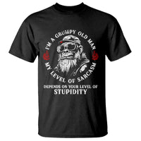 I Am A Grumpy Old Man My Level Of Sarcasm Depends On Your Level Of Stupidity T Shirt Funny Old Bigfoot