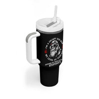 I Am A Grumpy Old Man My Level Of Sarcasm Depends On Your Level Of Stupidity Tumbler With Handle Funny Old Bigfoot