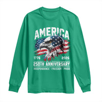 America 250th Anniversary Long Sleeve Shirt USA Patriotic Eagle 1776 2026 Independence Freedom Pride