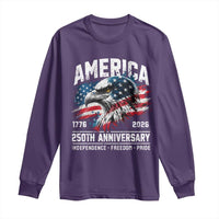 America 250th Anniversary Long Sleeve Shirt USA Patriotic Eagle 1776 2026 Independence Freedom Pride
