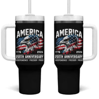 America 250th Anniversary Tumbler With Handle USA Patriotic Eagle 1776 2026 Independence Freedom Pride