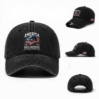 America 250th Anniversary Washed Cotton Baseball Cap USA Patriotic Eagle 1776 2026 Independence Freedom Pride