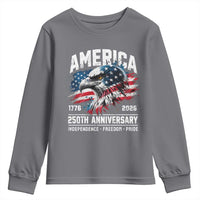 America 250th Anniversary Youth Sweatshirt USA Patriotic Eagle 1776 2026 Independence Freedom Pride
