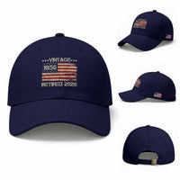 70th Birthday Retirement Baseball Cap Vintage 1956 Retired 2026 American Flag
