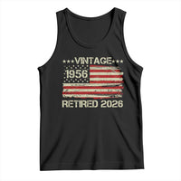 70th Birthday Retirement Tank Top Vintage 1956 Retired 2026 American Flag