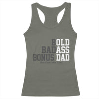 Bold Badass Bonus Dad Racerback Tank Top Old Ass Dad Funny Father's Day Gift