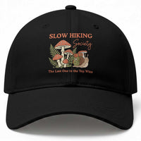 Slow Hiking Society The Last One to The Top Wins Baseball Cap Funny Snail Mountaineering