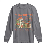 Slow Hiking Society The Last One to The Top Wins Long Sleeve Shirt Funny Snail Mountaineering