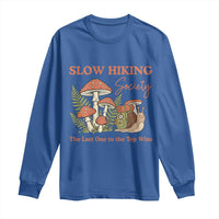 Slow Hiking Society The Last One to The Top Wins Long Sleeve Shirt Funny Snail Mountaineering