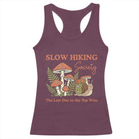 Slow Hiking Society The Last One to The Top Wins Racerback Tank Top Funny Snail Mountaineering