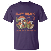 Slow Hiking Society The Last One to The Top Wins T Shirt Funny Snail Mountaineering