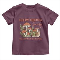 Slow Hiking Society The Last One to The Top Wins Toddler T Shirt Funny Snail Mountaineering