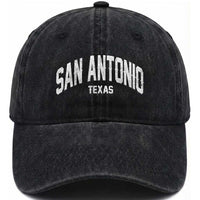 San Antonio Texas TX Vintage Washed Cotton Baseball Cap