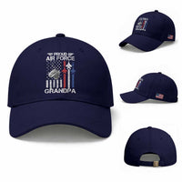 Proud Air Force Grandpa Baseball Cap Military Army Grandfather Vintage American Flag