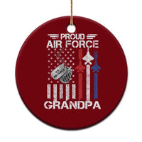 Proud Air Force Grandpa Ceramic Ornament Military Army Grandfather Vintage American Flag