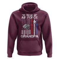 Proud Air Force Grandpa Hoodie Military Army Grandfather Vintage American Flag