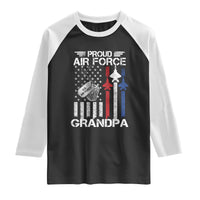 Proud Air Force Grandpa Raglan Shirt Military Army Grandfather Vintage American Flag