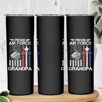 Proud Air Force Grandpa Skinny Tumbler Military Army Grandfather Vintage American Flag