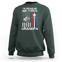 Proud Air Force Grandpa Sweatshirt Military Army Grandfather Vintage American Flag