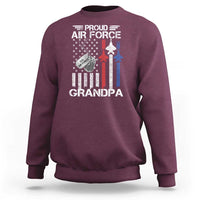 Proud Air Force Grandpa Sweatshirt Military Army Grandfather Vintage American Flag