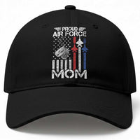 Proud Air Force Mom Baseball Cap Military Army Mama Vintage American Flag