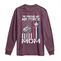 Proud Air Force Mom Long Sleeve Shirt Military Army Mama Vintage American Flag