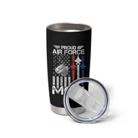 Proud Air Force Mom Tumbler Cup Military Army Mama Vintage American Flag