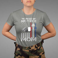 Proud Air Force Mom T Shirt Military Army Mama Vintage American Flag