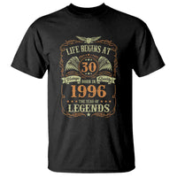 30th Birthday T Shirt Life Begins At 30 Born In 1996 The Year Of Legends