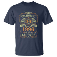 30th Birthday T Shirt Life Begins At 30 Born In 1996 The Year Of Legends