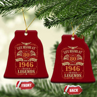 80th Birthday Ceramic Ornament Life Begins At 80 Born In 1946 The Year Of Legends