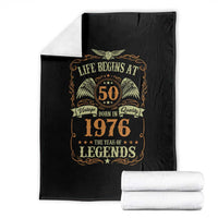 50th Birthday Throw Blanket Life Begins At 50 Born In 1976 The Year Of Legends