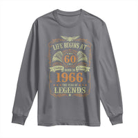 60th Birthday Long Sleeve Shirt Life Begins At 60 Born In 1966 The Year Of Legends