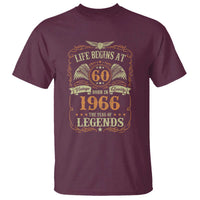 60th Birthday T Shirt Life Begins At 60 Born In 1966 The Year Of Legends