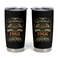 60th Birthday Tumbler Cup Life Begins At 60 Born In 1966 The Year Of Legends