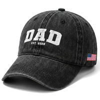 Dad Est 2026 Washed Cotton Baseball Cap Promoted To Daddy Fathers Day