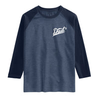 Dad Of Three Raglan Shirt Funny Daddy Cubed Promoted for The Third Time