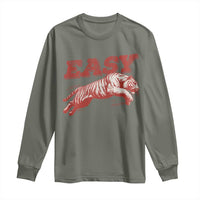 Easy Tiger Long Sleeve Shirt Vintage Distressed Tiger Trendy Grunge Indie Boho